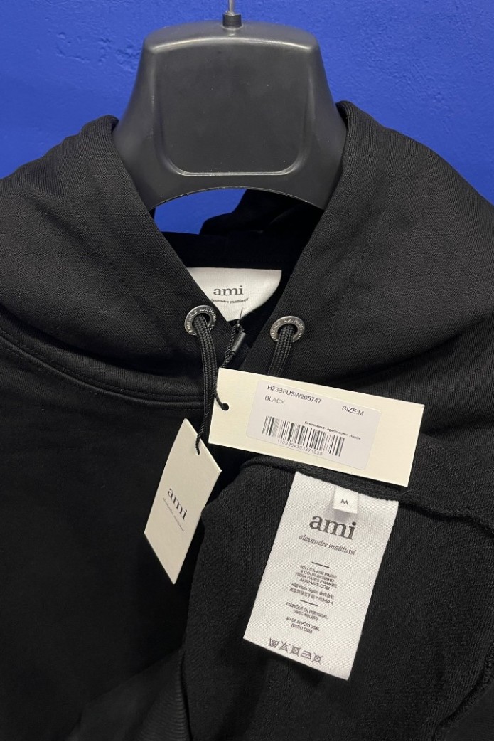 Ami Paris Small Heart Hoodie Black