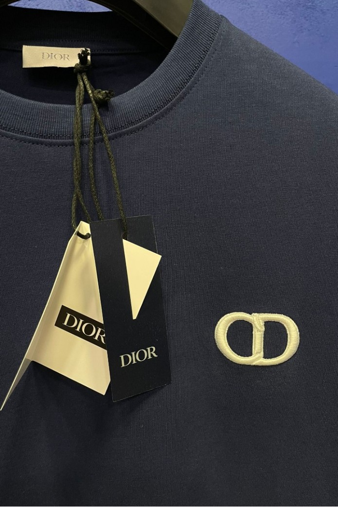 Dior CD White Logo On A Navy Blue